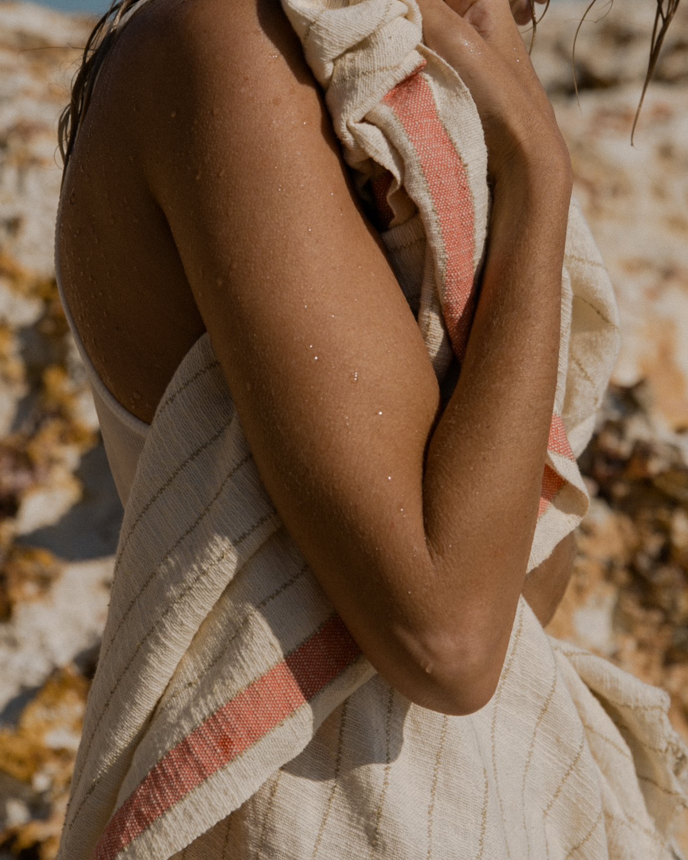 Beach towel - Bahia coral - Linen & Cotton