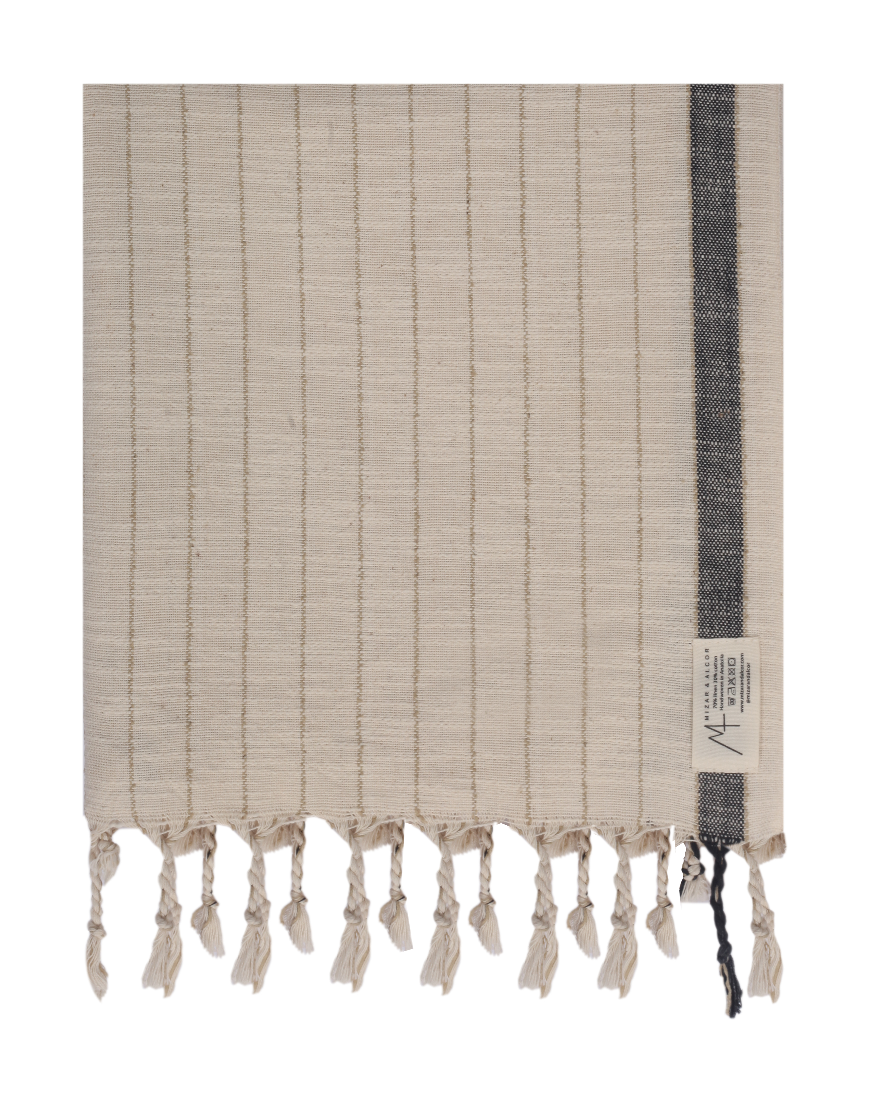 Beach towel - Bahia black- Linen & Cotton