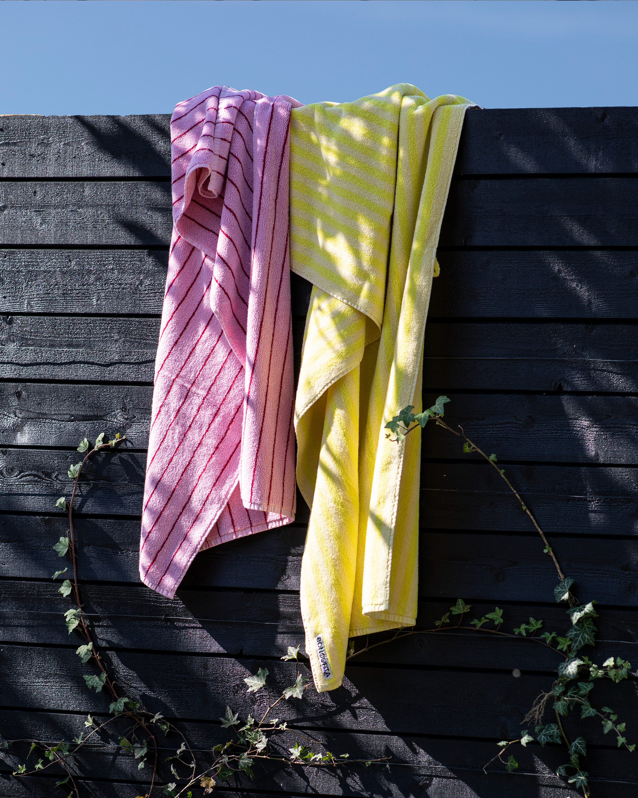 Naram towel | Pristine & neon yellow | Cotton