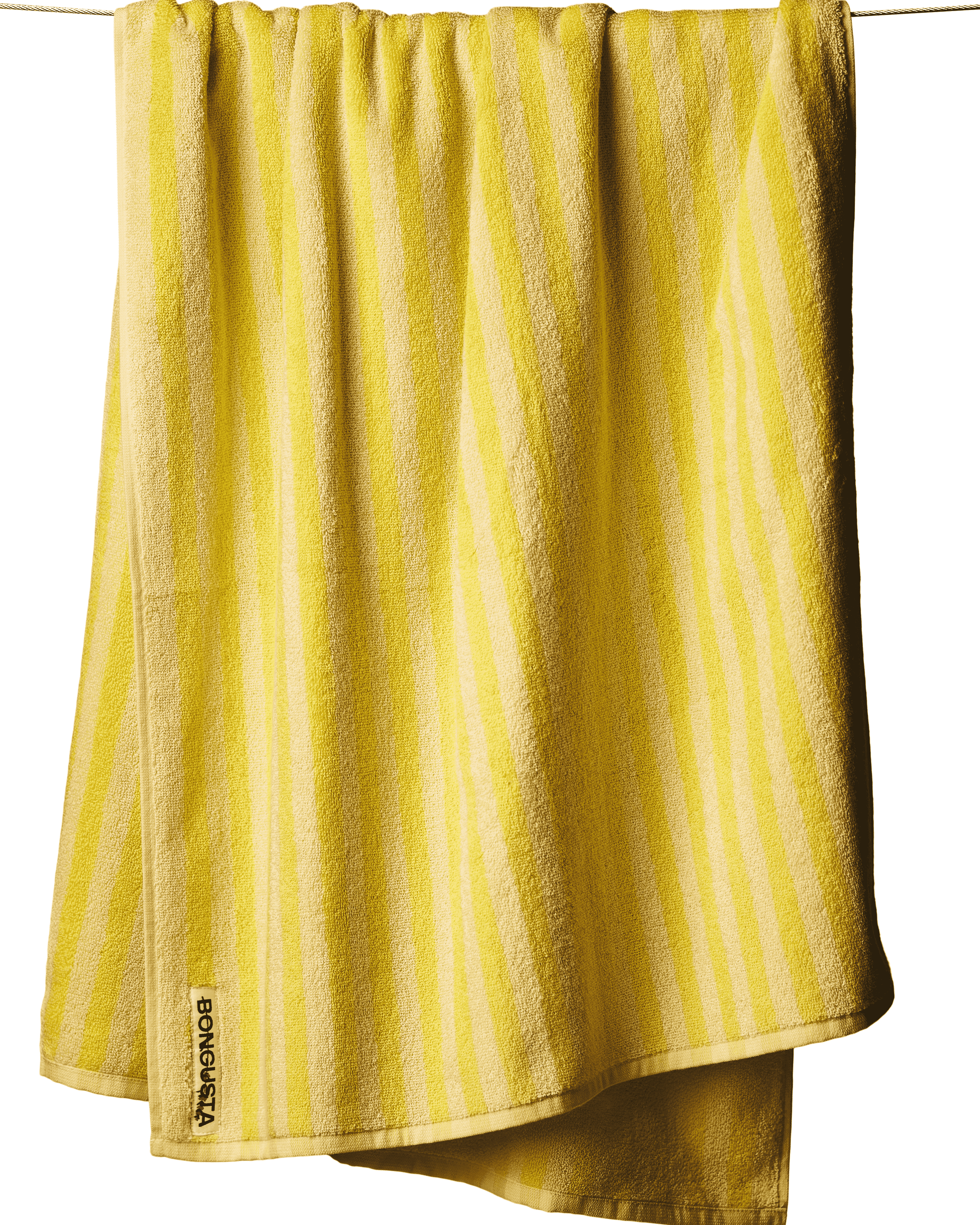 Naram towel | Pristine & neon yellow | Cotton