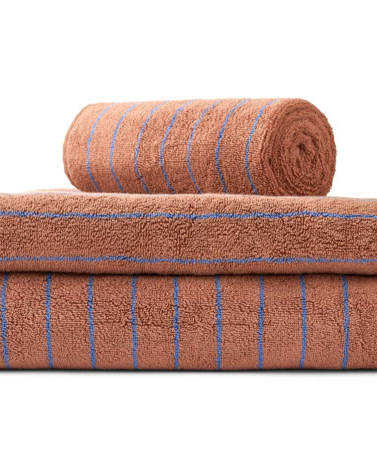 Naram towel | Camel & ultramarine blue | Cotton