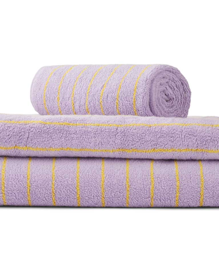 Naram towel | Lilac & neon yellow | Cotton
