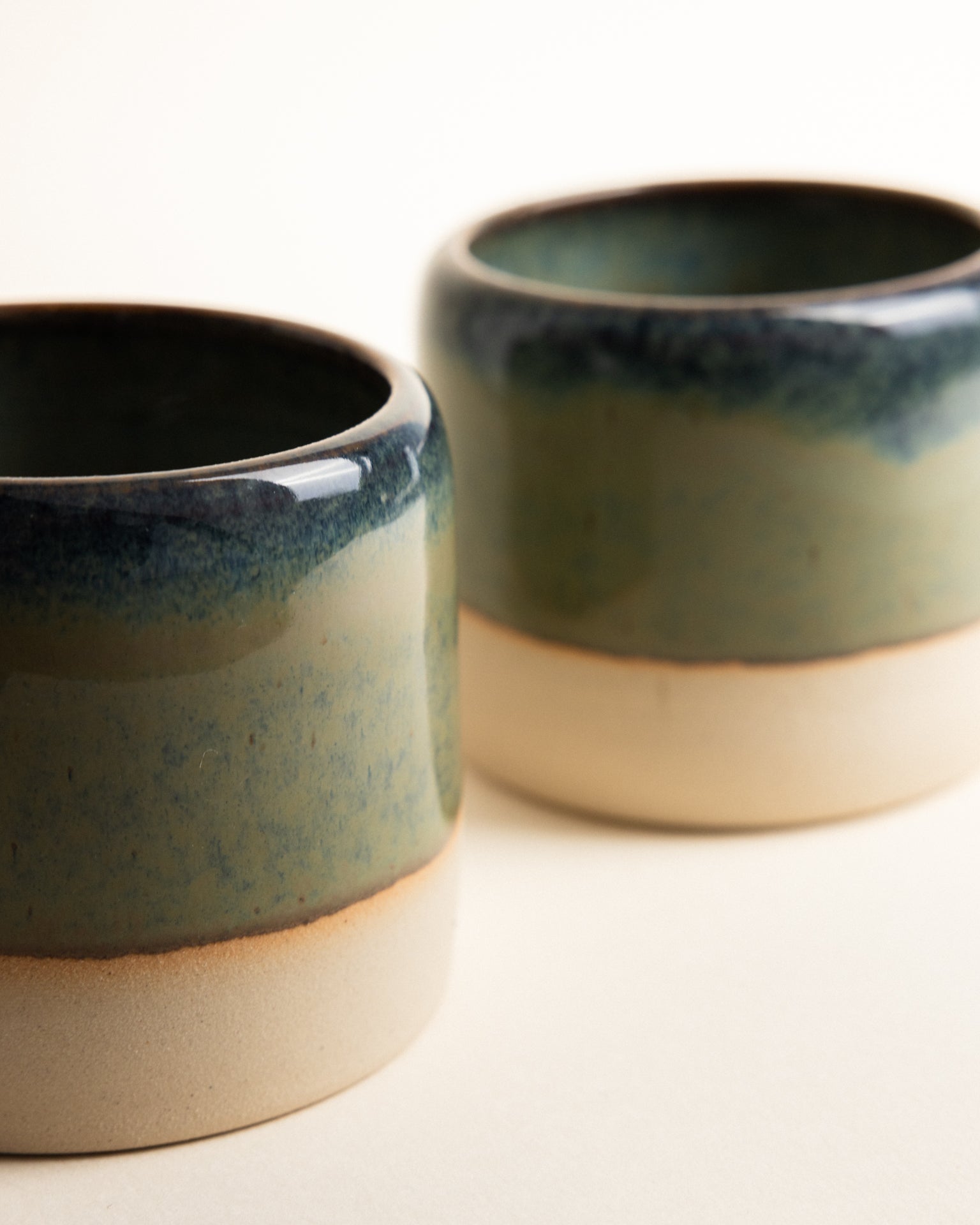 Cappuccino mug | Stoneware | Handmade |Green