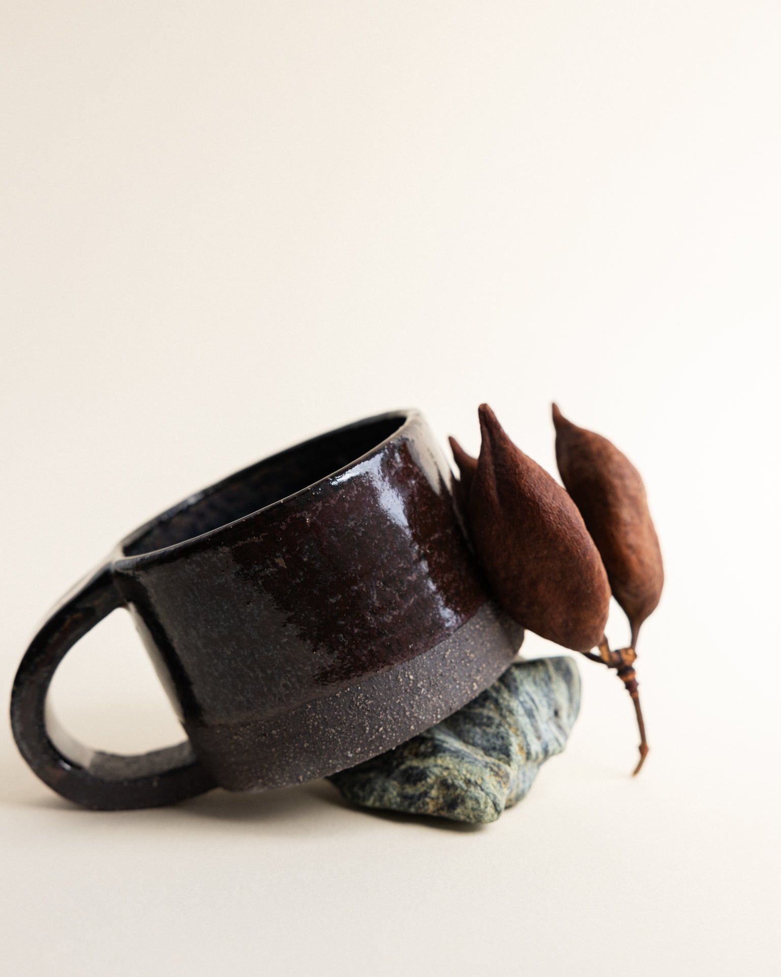 Capuccino mug with handle | Stoneware | Handmade