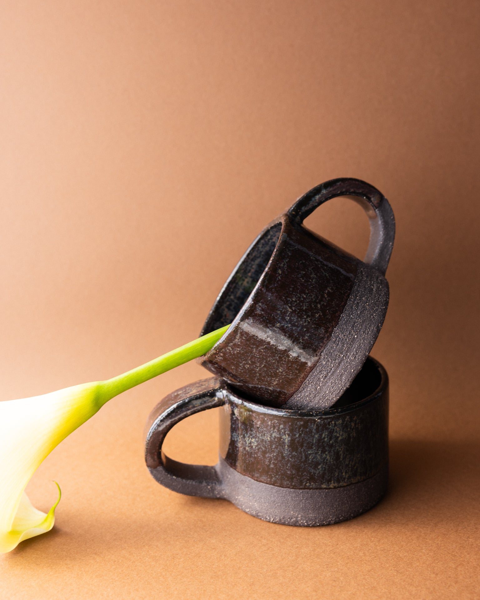 Capuccino mug with handle | Stoneware | Handmade