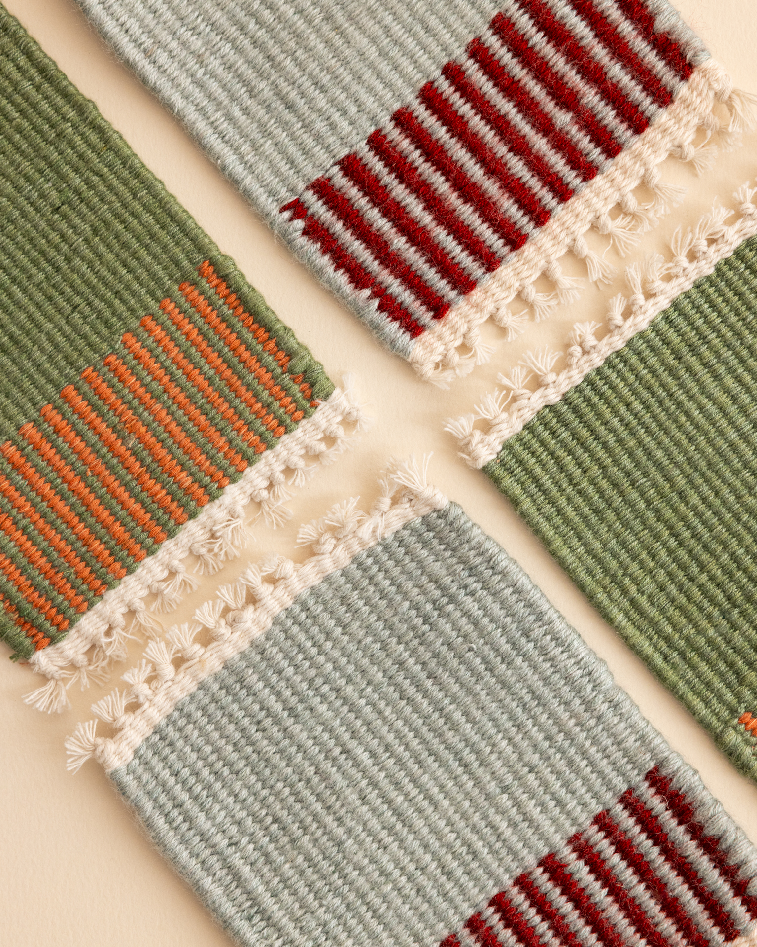 Cotton coasters - Set of 5 - Handwoven