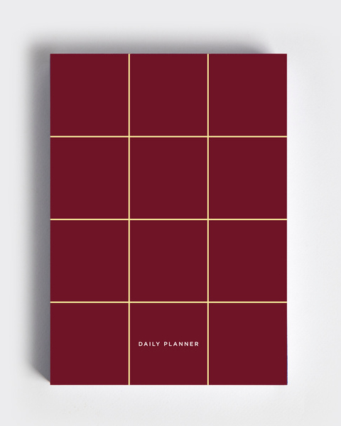 Daily planner 2026 - Dark red
