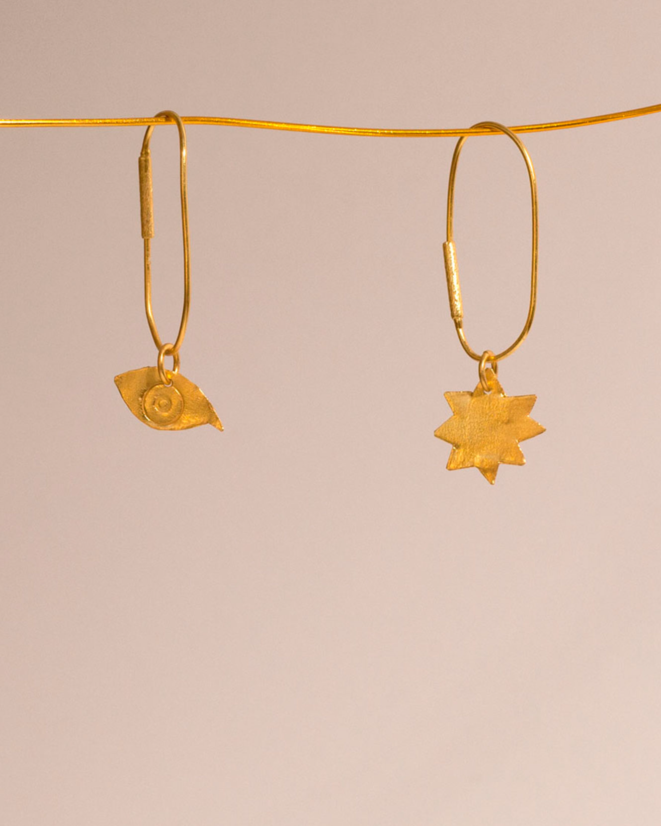 Eclipse earrings - Gold plated silver