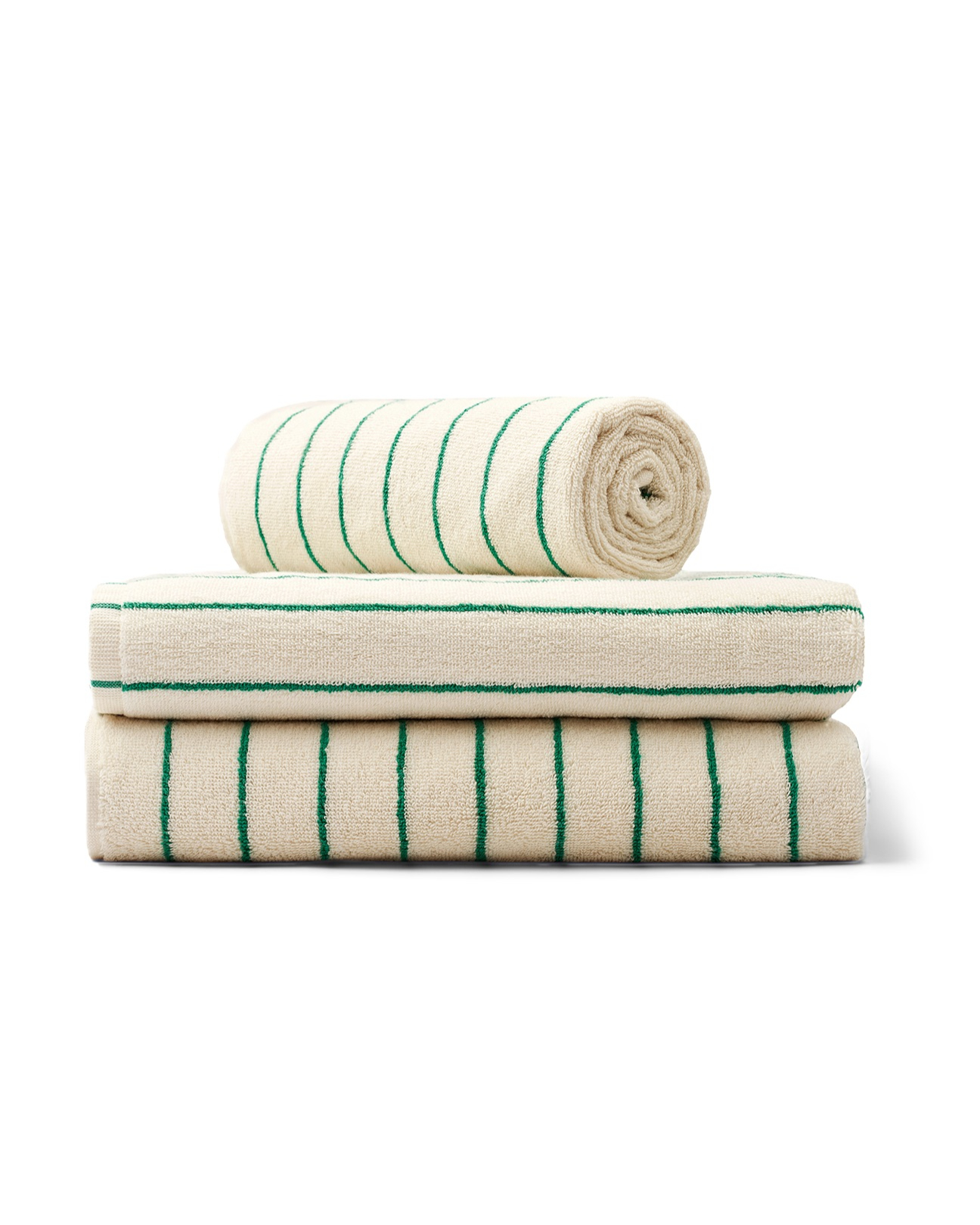 Naram towel | Pure white & grass | Cotton