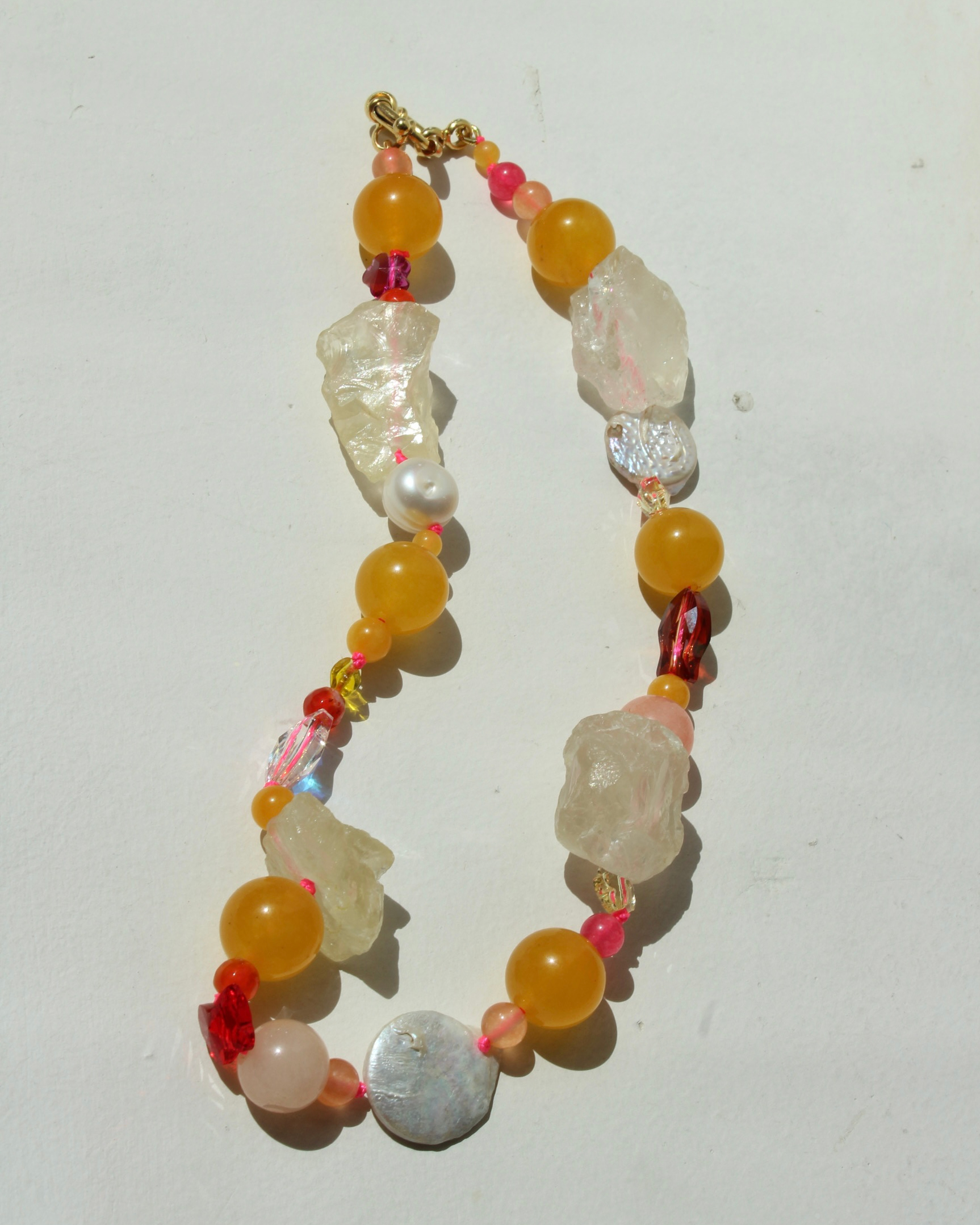 Citrus pearl necklace
